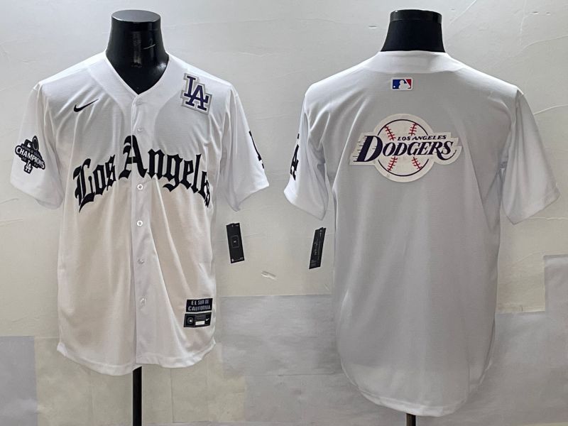 Men Los Angeles Dodgers Blank White Five generations Joint Name 2025 Nike MLB Jersey style 79